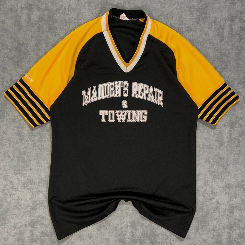 Vintage Majestic Madden's Repair & Towing Softball Jersey Made USA Mens M